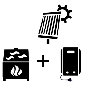 Ogrzewanie kocioł elektryczny + kominek UO + solar