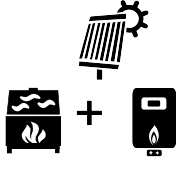 Ogrzewanie kocioł gazowy + solar + kominek UO